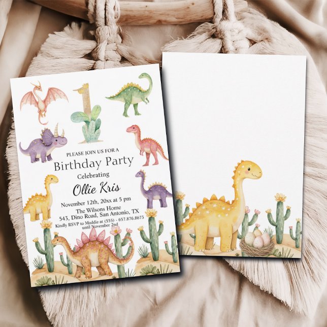Invitación Coloridos dinosaurios Fiesta de cumpleaños (Subido por el creador)
