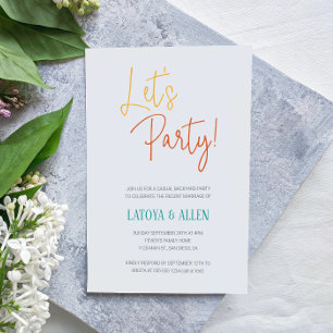 Invitación Coloridos Let's Fiesta Casual Reception Elopement