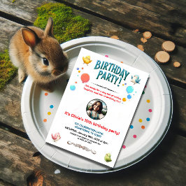 Invitación Coloridos niños Feathered amigos fiesta de cumplea