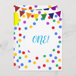 Invitación Coloridos puntos de confetti y globos