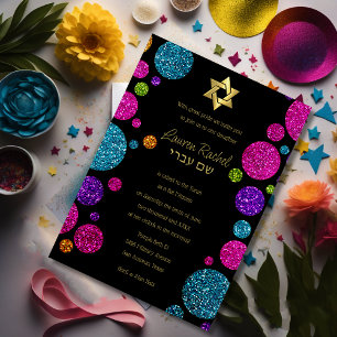 Invitación Coloridos puntos Purpurinoso en cualquier tina de