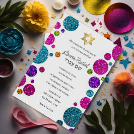 Invitación Coloridos puntos Purpurinoso en cualquier tina de
