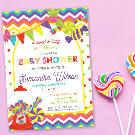 Invitación Colorous Sweet Fun Candy Theme Baby Shower