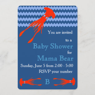Invitación colosal de Baby Shower Squid