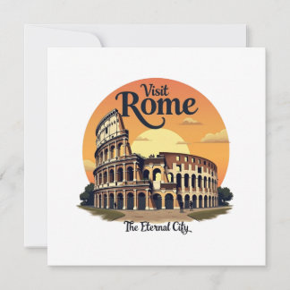 Invitación Colosseo Roma Vintage Travel Design