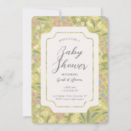 Invitación Colourful Floral Petunia Daisy Garden Baby Shower