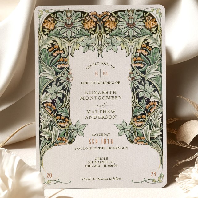 Invitación Columbine Morris Vintage Wedding (Subido por el creador)