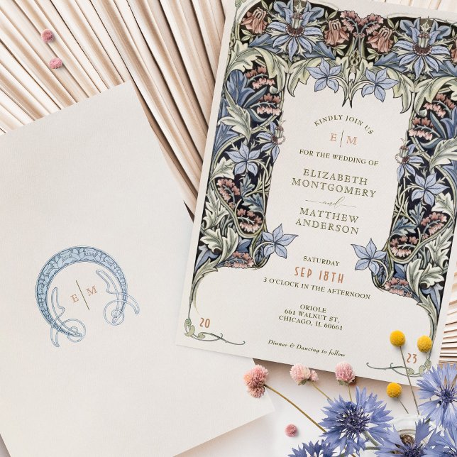 Invitación Columbine Morris Vintage Wedding (Subido por el creador)