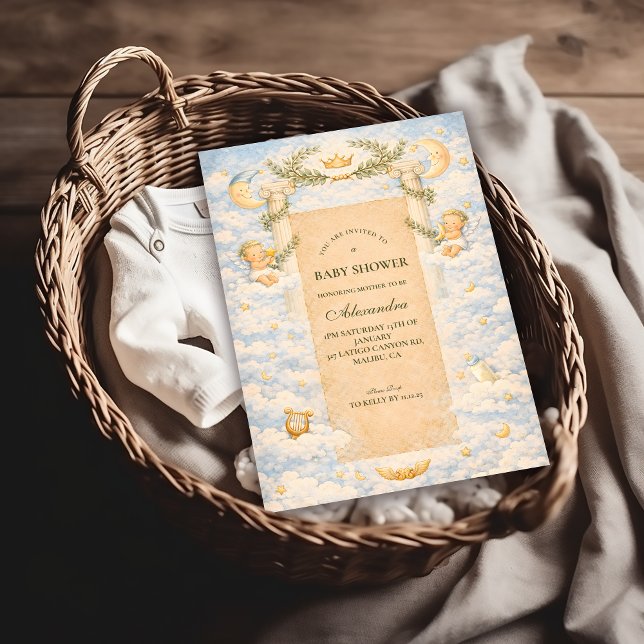 Invitación Columnas Clásicas Griegas Fiesta de Bebé (Subido por el creador)
