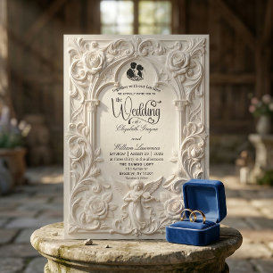 Invitación Columnas de cuento de hadas de arco rococó clásico
