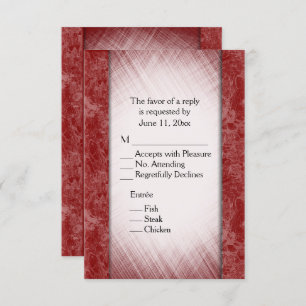 Invitación Columnas de mármol Borgoña RSVP con Entree Choice