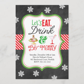 Invitación Coma, beba, sea feliz fiesta de Navidad