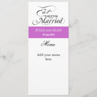 Invitación Coma, beba, y esté casado casando la lila de la