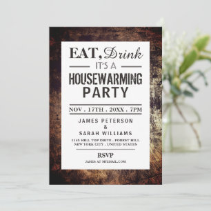 Invitación Coma, bebe, Fiesta que calienta el hogar, Dirt Bro