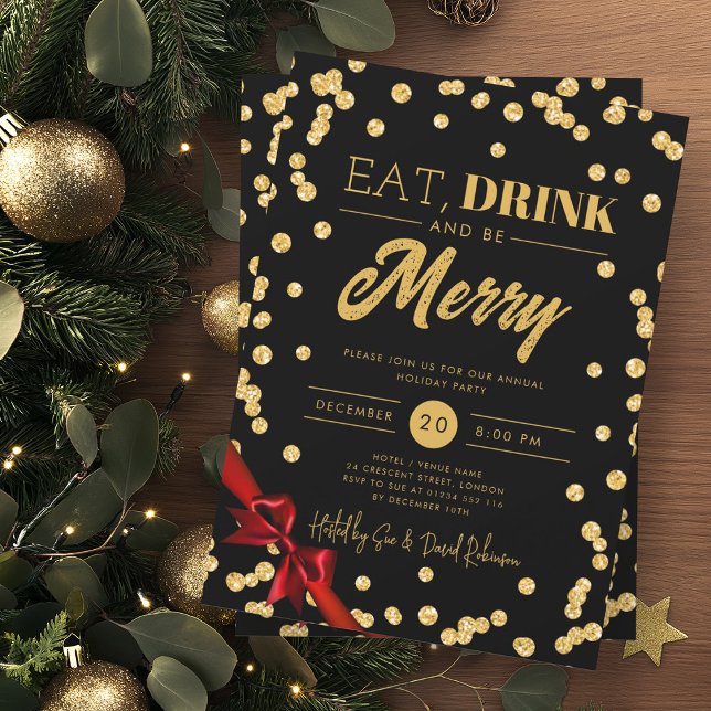 Invitación Coma, bebe sé moro Purpurina de oro Xmas Cinta neg (Subido por el creador)