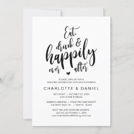 Invitación Coma, bebe y disfruta de la cena Boda