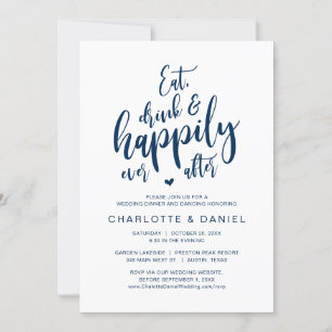Invitación Coma, bebe y disfruta de la cena Boda