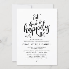 Invitación Coma, bebe y disfruta de la cena Boda