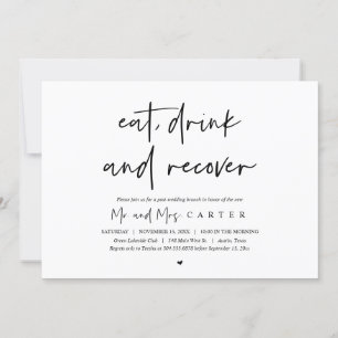 Invitación Coma, bebe y recupera, brunch post boda