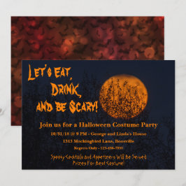 Invitación Coma, bebe y sé aterrador fiesta de Halloween