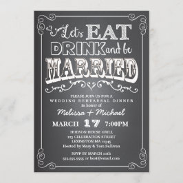 Invitación Coma, bebida y esté casado casando la cena del