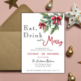 Invitación Coma Bebida Y Sé Feliz Fiesta De Bebidas De Navida