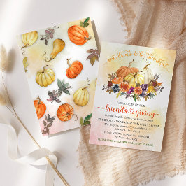 Invitación Coma bebidas y sé amigos gracias almuerzo de acció