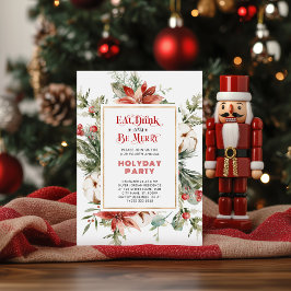 Invitación Coma bebidas y sé feliz fiesta de Navidad Invitaci