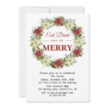 Coma bebidas y sé Fiesta de Navidades con flores d