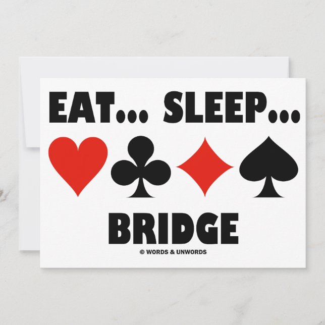 Invitación Coma... Dormir ... Bridge (actitud de Bridge Game) (Anverso)