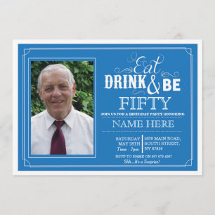 Invitación Coma la bebida y sea 50 o cualquier fiesta de