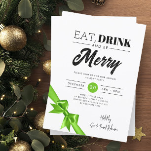 Invitación Coma moderna, bebe, bebe la cinta verde de navidad