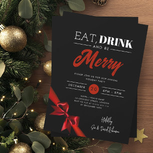 Invitación Coma moderna, bebe sé dulce navidad cinta roja neg
