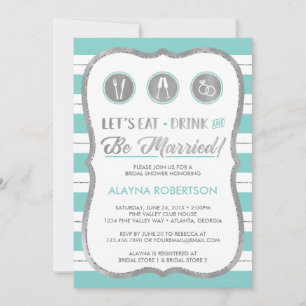 Invitación Coma una bebida y cásate con una invitación, una p