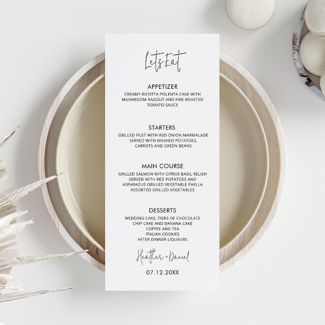 Invitación Comamos el menú de la mesa del Boda (Subido por el creador)