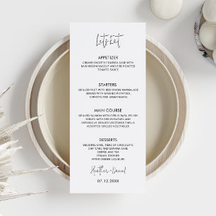 Invitación Comamos el menú de la mesa del Boda