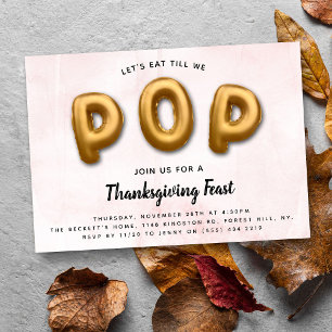 Invitación ¡Comamos hasta que POP! Fiesta de la cena de Acció