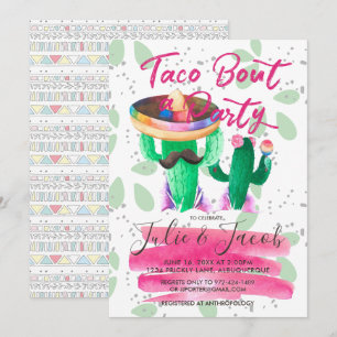 Invitación Combate del Taco un fiesta de compromiso del