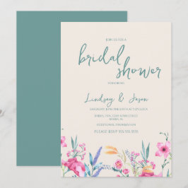 Invitación Combinación de flores silvestres en acuarela para 