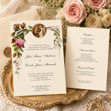 Combinación de recepción de boda elegante católica