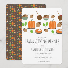 Invitación Combinado para Fiesta de Acción de Gracias y Cena