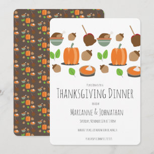 Invitación Combinado para Fiesta de Acción de Gracias y Cena 