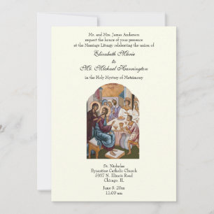 Invitación Combo bizantino de recepción de boda de marfil