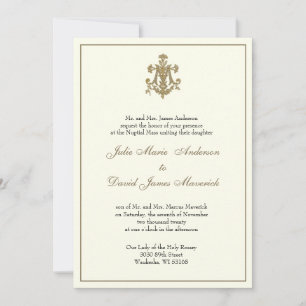 Invitación Combo de la recepción de la boda Maria católica