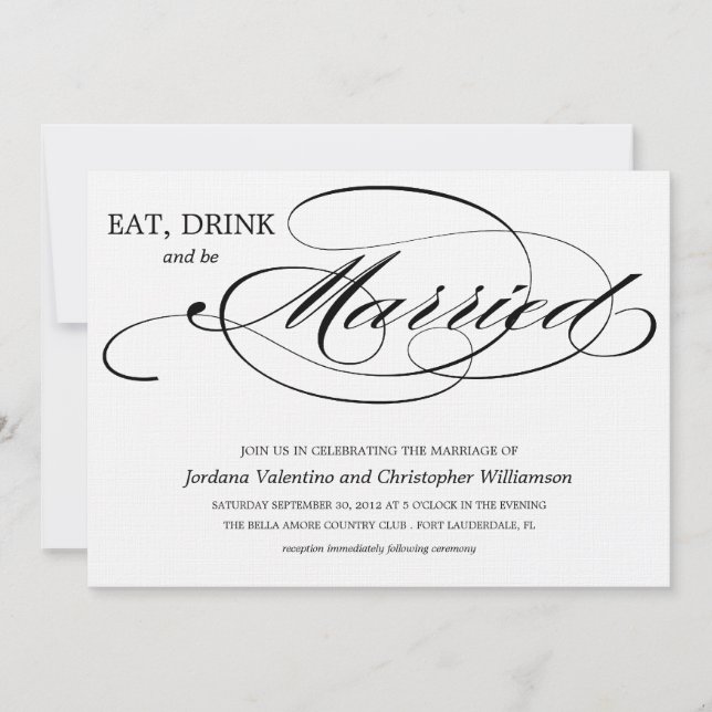 INVITACIÓN COME, BEBE & CÁSATE (Anverso)