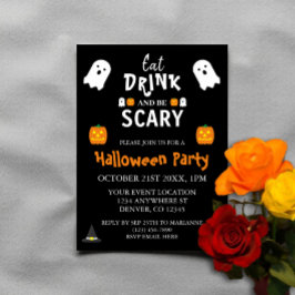 Invitación Come, Bebe y Sé Espantoso Halloween