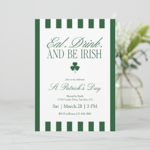 Invitación Come, bebe y sé irlandés Día de San Patricio 