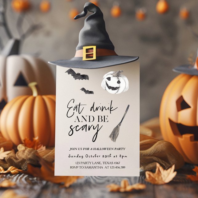 Invitación Come Bebida Y Da Miedo | Feliz Halloween (Subido por el creador)