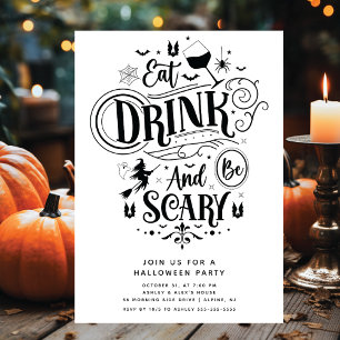 Invitación Come Bebida Y Da Miedo Halloween