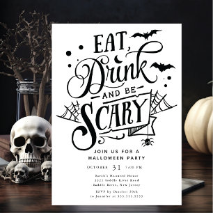 Invitación Come Bebida Y Da Miedo Halloween